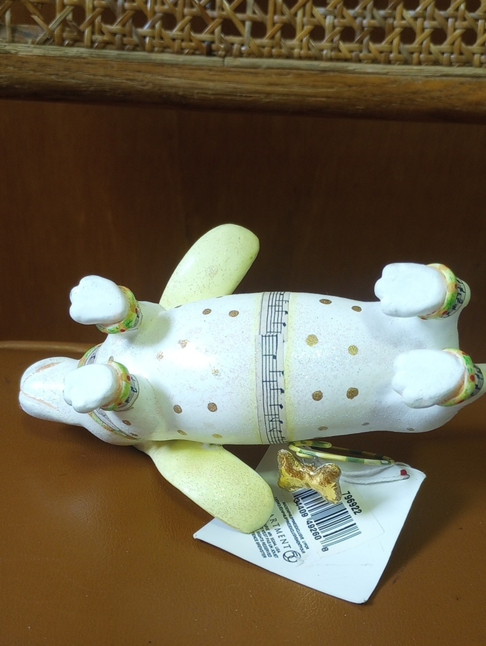 NWT Krinkles by Patience Brewster Dog Decor w/ Musical Notes & Gold Polka Dots - Picture 8 of 9